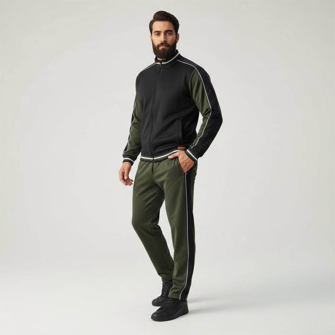 Black and Olive Green | Tracksuit
